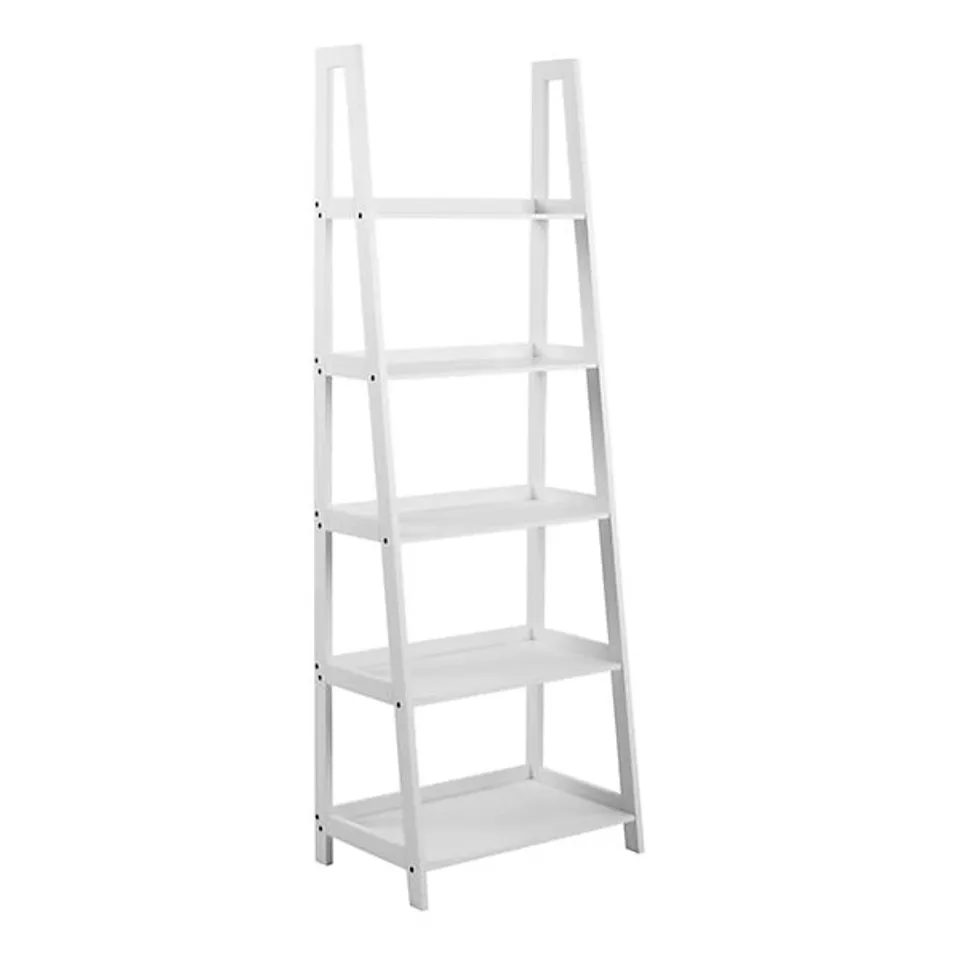 BOXED WALLY BOOKCASE WITH 5 SHELVES IN WHITE