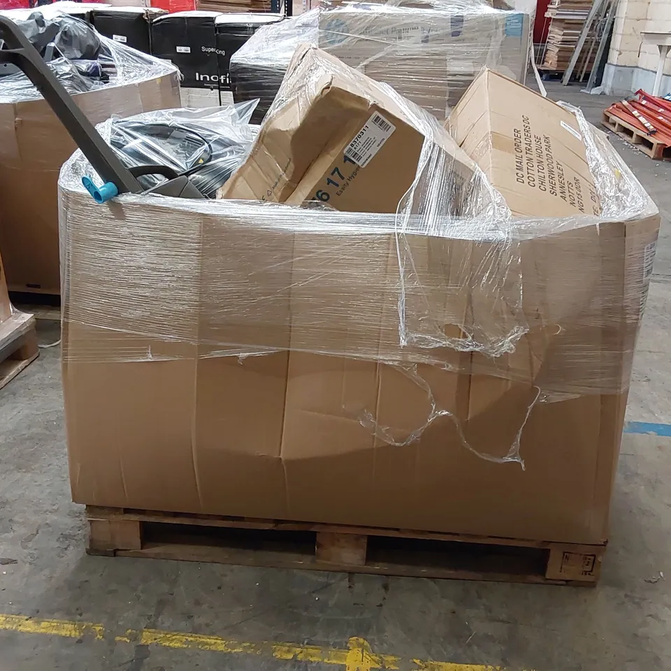 PALLET OF APPROXIMATELY 22 UNPROCESSED RAW RETURN HOUSEHOLD AND ELECTRICAL GOODS TO INCLUDE;