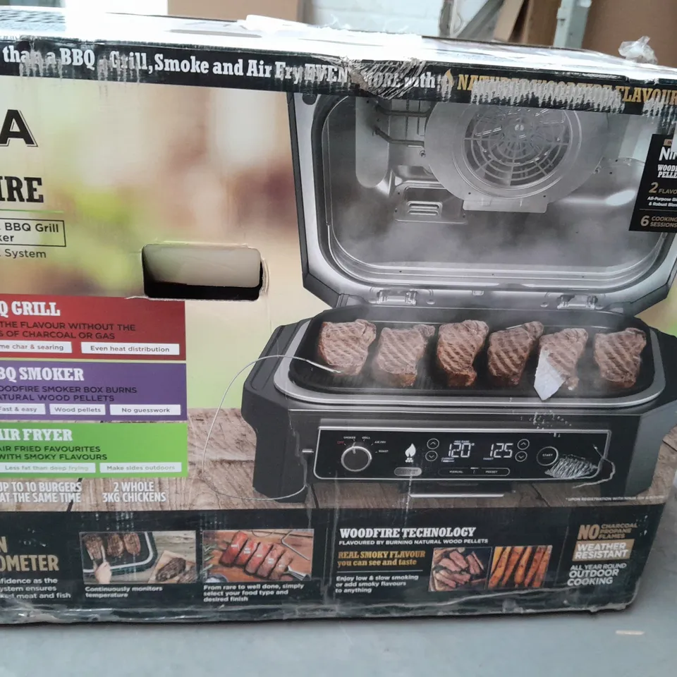 BOXED NINJA WOODFIRE PRO XL ELECTRIC BBQ GRILL & SMOKER - COLLECTION ONLY