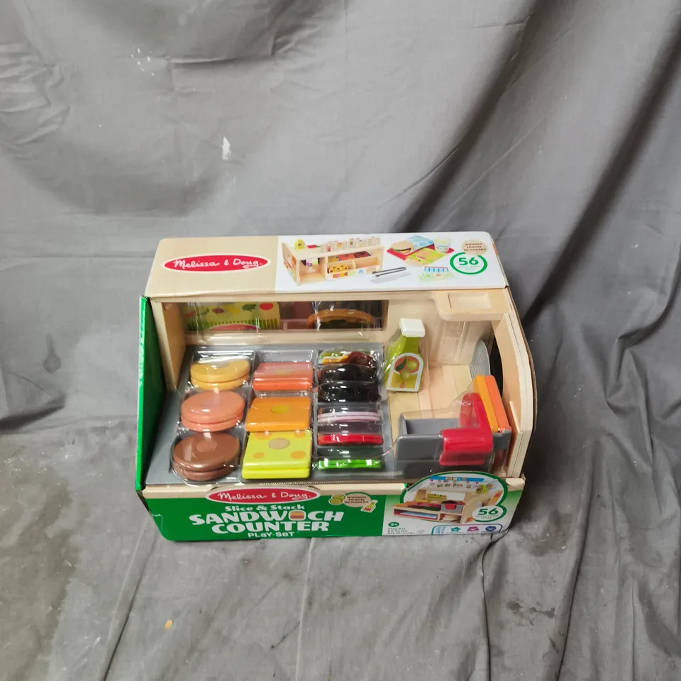 BOXED MELISSA & DOUG WOODEN SLICE & STACK SANDWICH COUNTER RRP £39.99