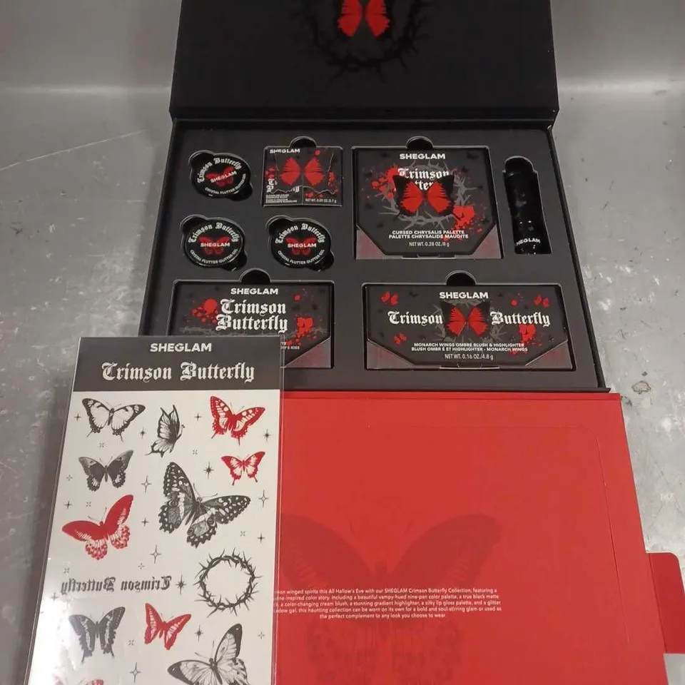 BOXED SHEGLAM CRIMSON BUTTERFLY FULL MAKEUP COLLECTION