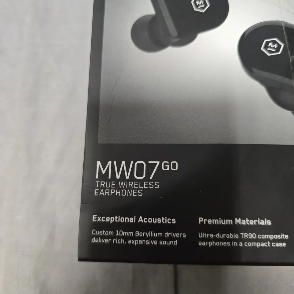 MASTER & DYNAMIC MW07 GO TRUE WIRELESS EARPHONES – BOXED, JET BLACK