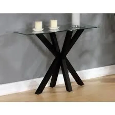 BRAND NEW BOXED LANGLEY GLOSS CONSOLE TABLE - BLACK (2 BOXES)