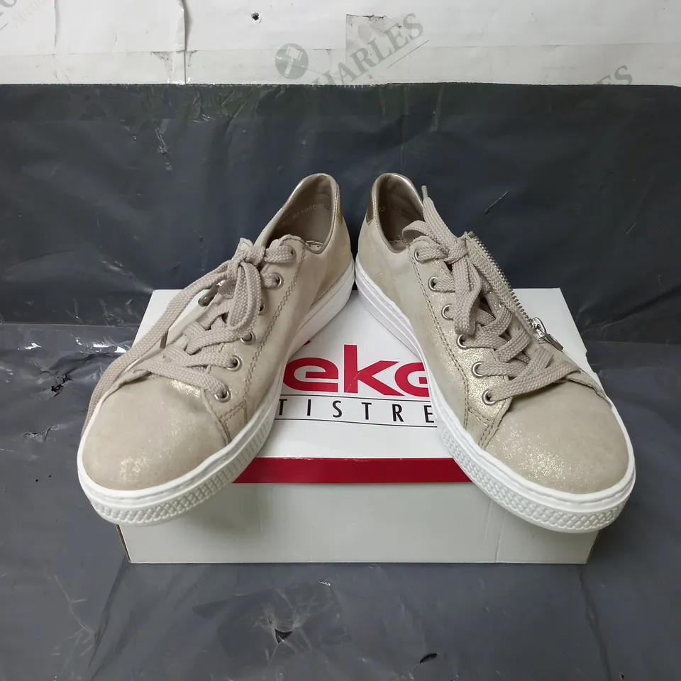 RIEKER ANTI-STRESS LACE UP PUMPS GOLD SIZE 6.5