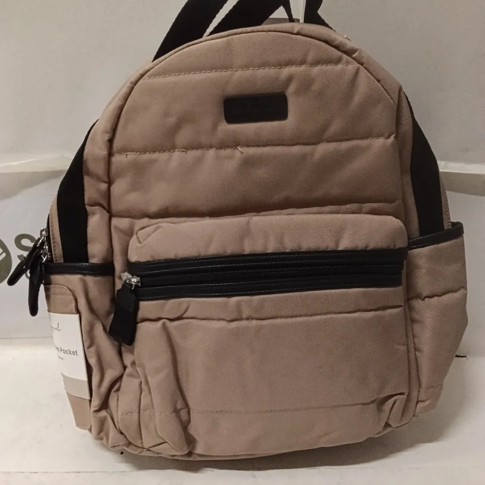 BABYMEL BEIGE BABY BACKPACK WITH INTEGRATED STROLLER STRAPS BABYMEL