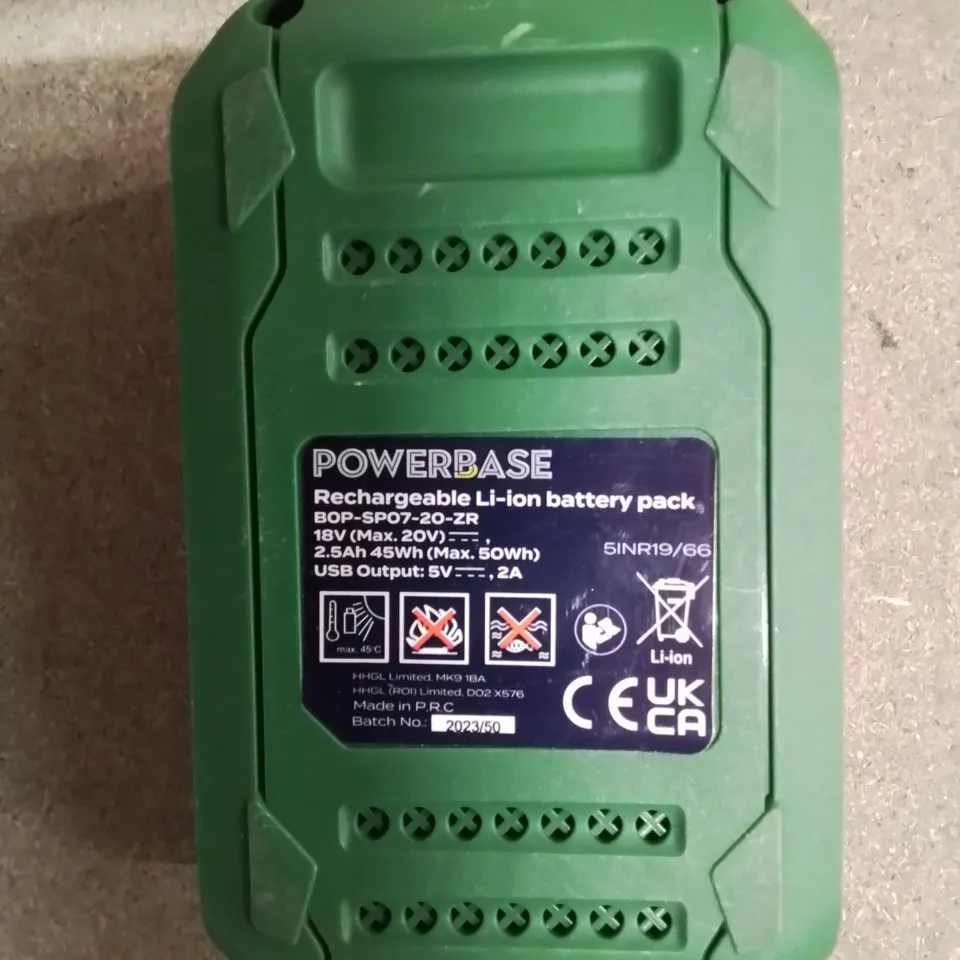 POWERBASER 20V LI-ION RECHARGEABLE BATTERY