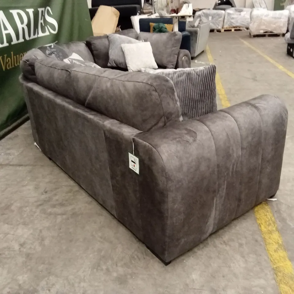 AMARA RIGHT HAND DOUBLE ARM CORNER GROUP SOFA - CHARCOAL RRP £2649