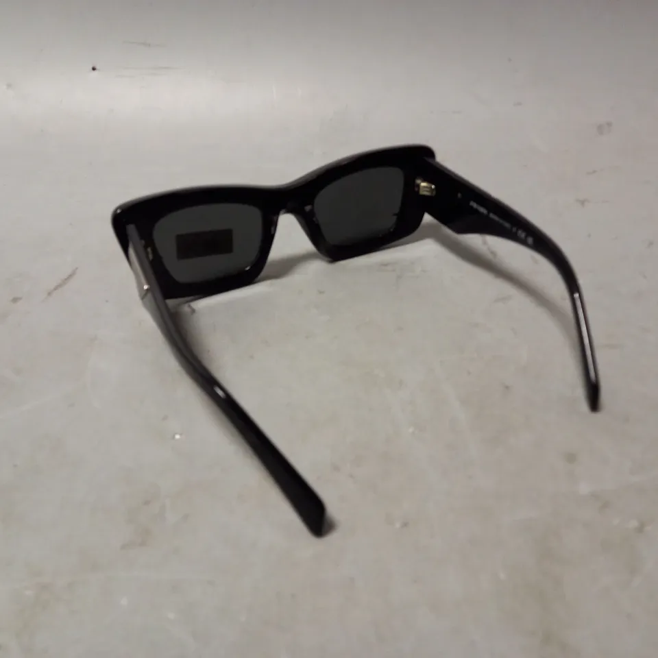 PRADA RECTANGLE ACETATE SUNGLASSES IN BLACK