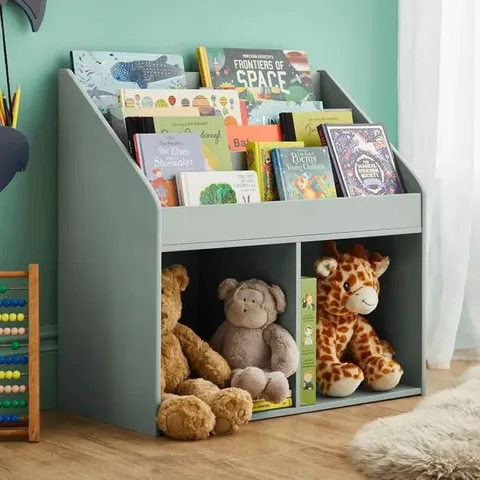 BOXED KIDS CASEY BOOKCASE WITH STORAGE - SAGE GREEN (1 BOX)