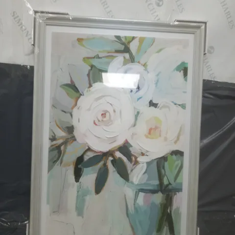 VERY HOME WHITE FLOWER FRAMED PRINT
