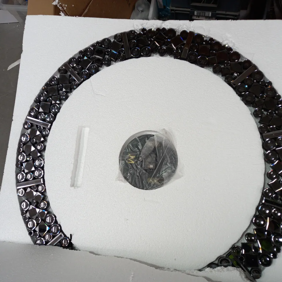 JM BY JULIEN MACDONALD CRYSTAL WALL CLOCK SMOKED