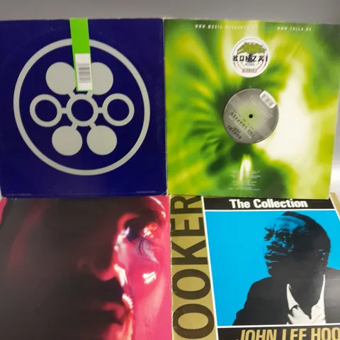 APPROXIMATELY 10 ASSORTED VINYLS FROM VARIOUS ARTISTS TO INCLUDE NUW IDOL, JOHN LEE HOOKER, ELO ETC