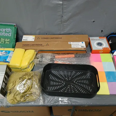 BOX OF APPROXIMATELY 12 ASSORTED ITEMS TO INCLUDE - DOG POO BAGS, TONER CARTRIDGES, AND ANKLE WEIGHTS ETC. 