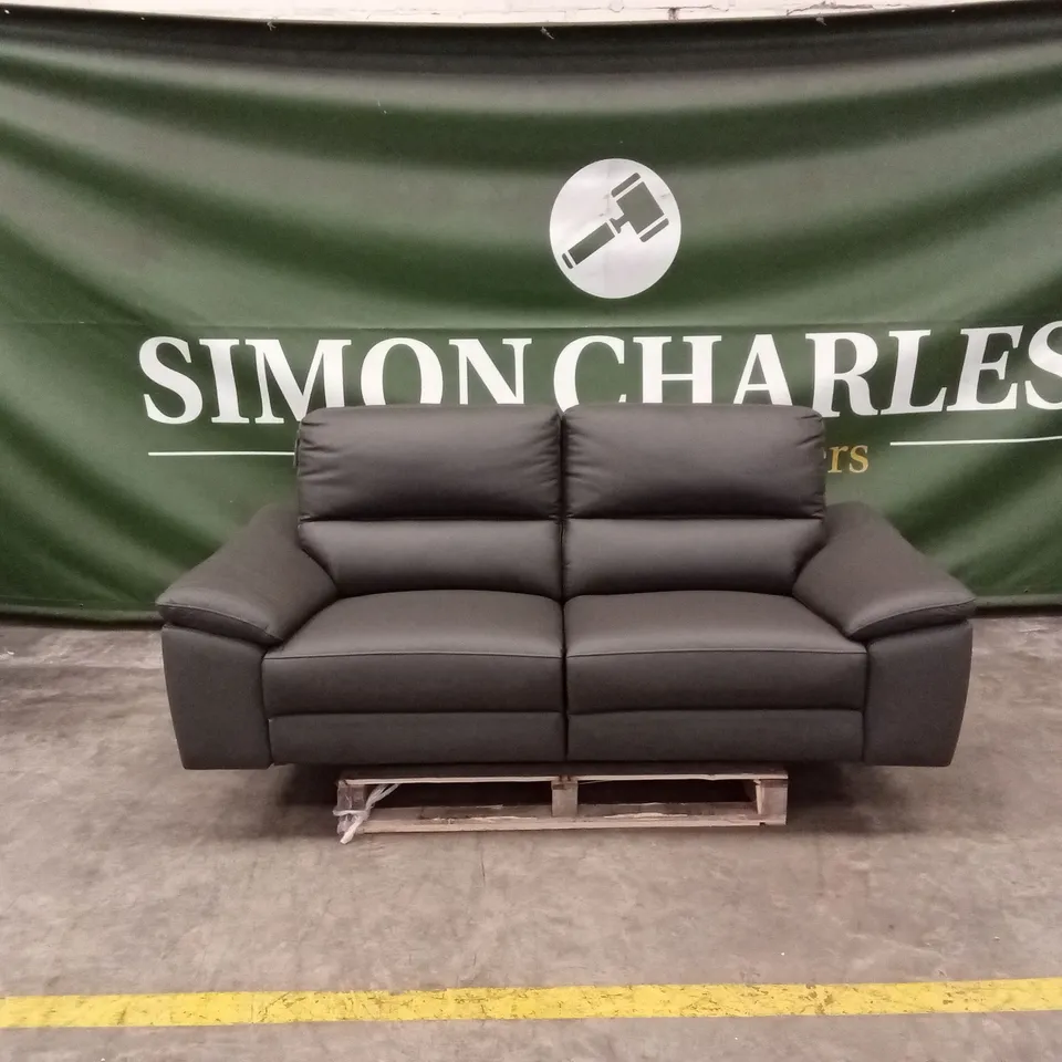 PAVILION 2 SEATER LEATHER/FAUX LEATHER POWER RECLINER SOFA - CHARCOAL RRP £949