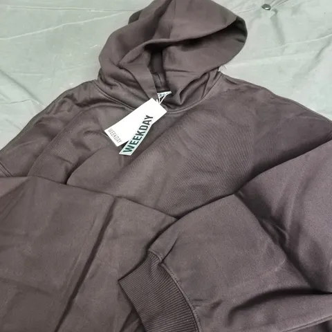 WEEKDAY BROWN HOODIE, SIZE S