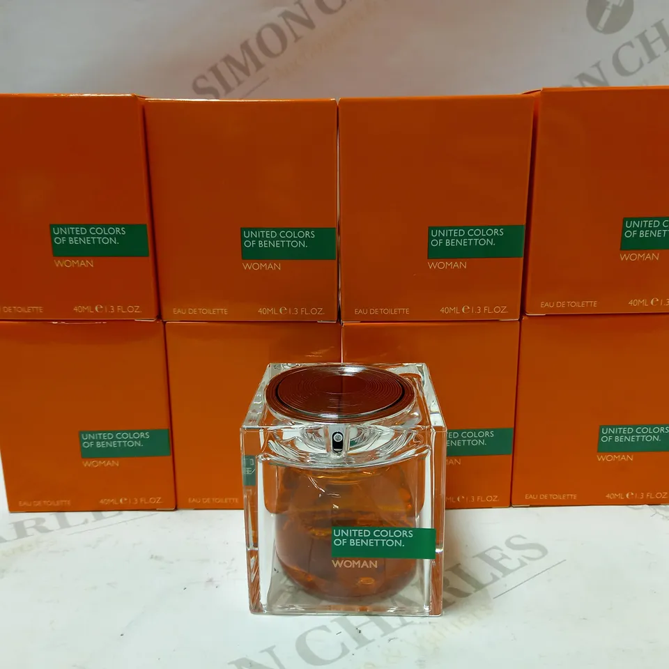 LOT OF 8 X 40ML UNITED COLORS OF BENETTON WOMAN EAU DE TOILETTE SPRAY	
