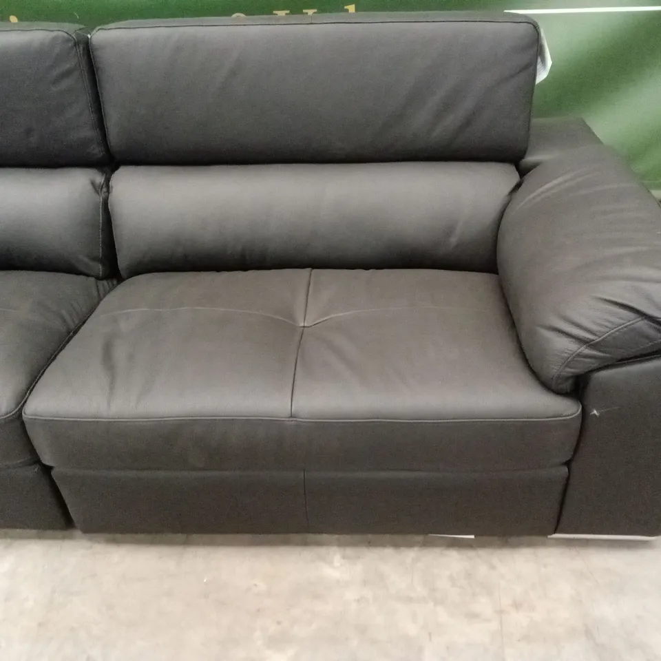 BRADY PREMIUM LEATHER 4 SEATER SOFA - BLACK RRP £1179