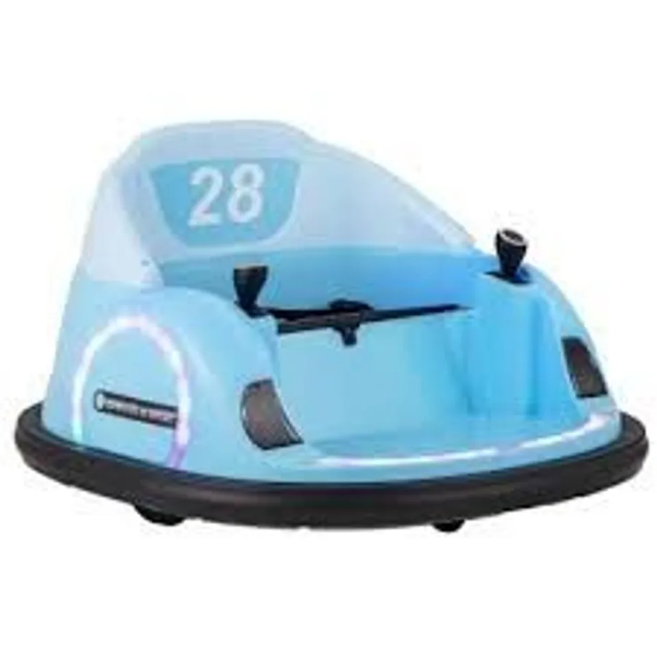 BOXED COSTWAY KIDS RIDE ON BATTERY POWERED BUMPING CAR WITH FLASHING LED LIGHTS - NAVY