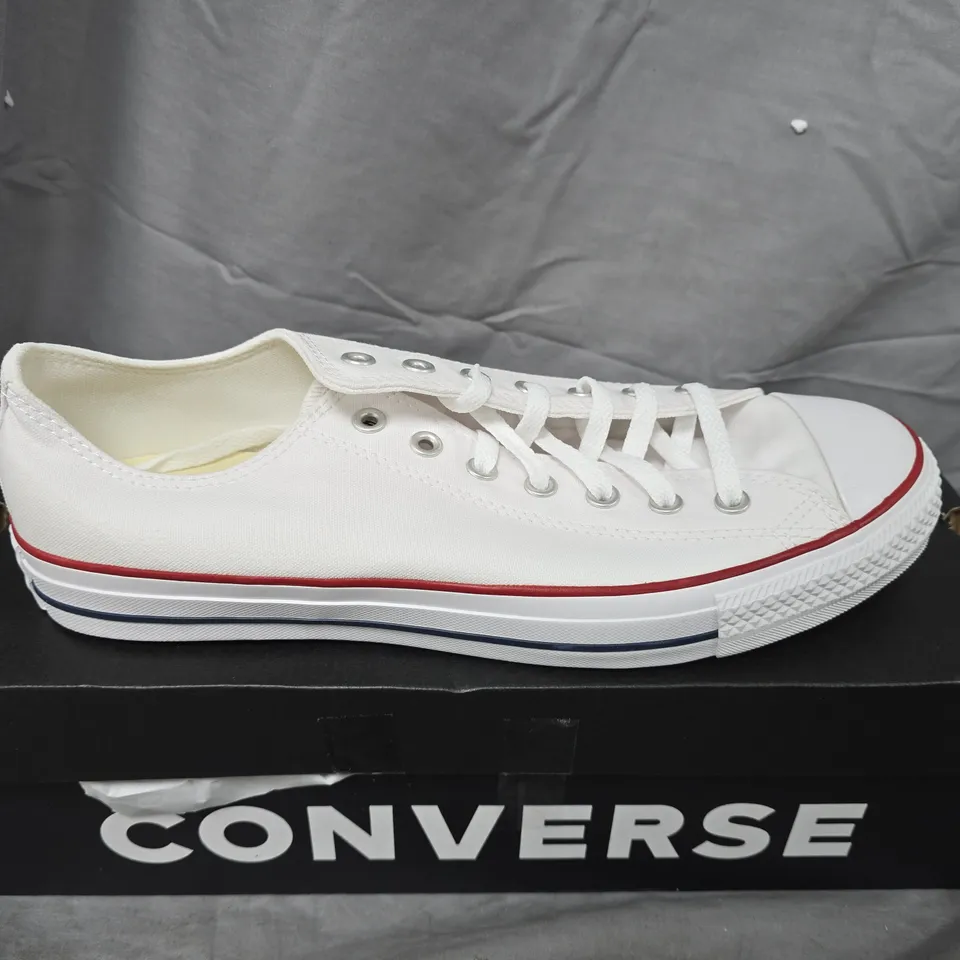 BOXED CONVERSE WIDE OX TRAINERS - WHITE, UK 14 (WOMENS)