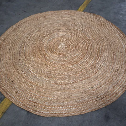 ROUND JUTE BRAIDED RUG β NATURAL BEIGE, CIRCULAR APPROXIMATELY 180CM