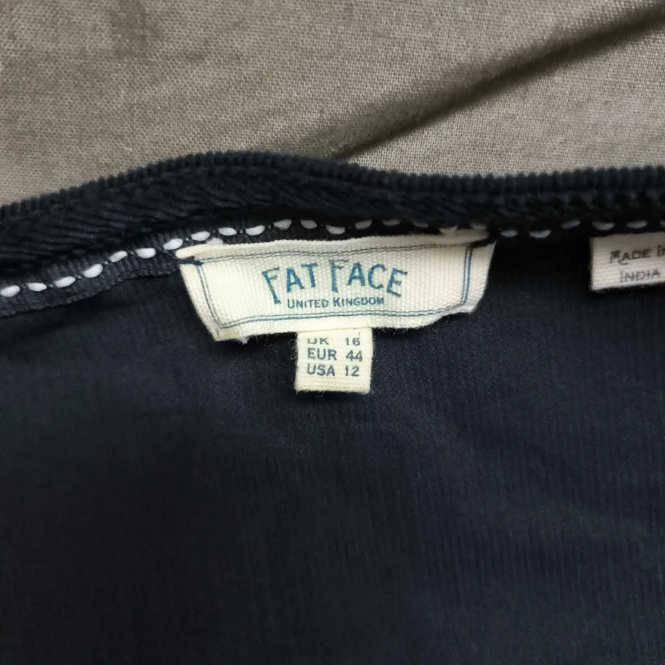FAT FACE NAVY BUTTON-FRONT DRESS, UK 16