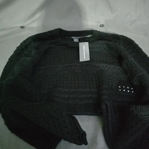FRENCH CONNECTION BLACK KNIT TOP – SIZE L
