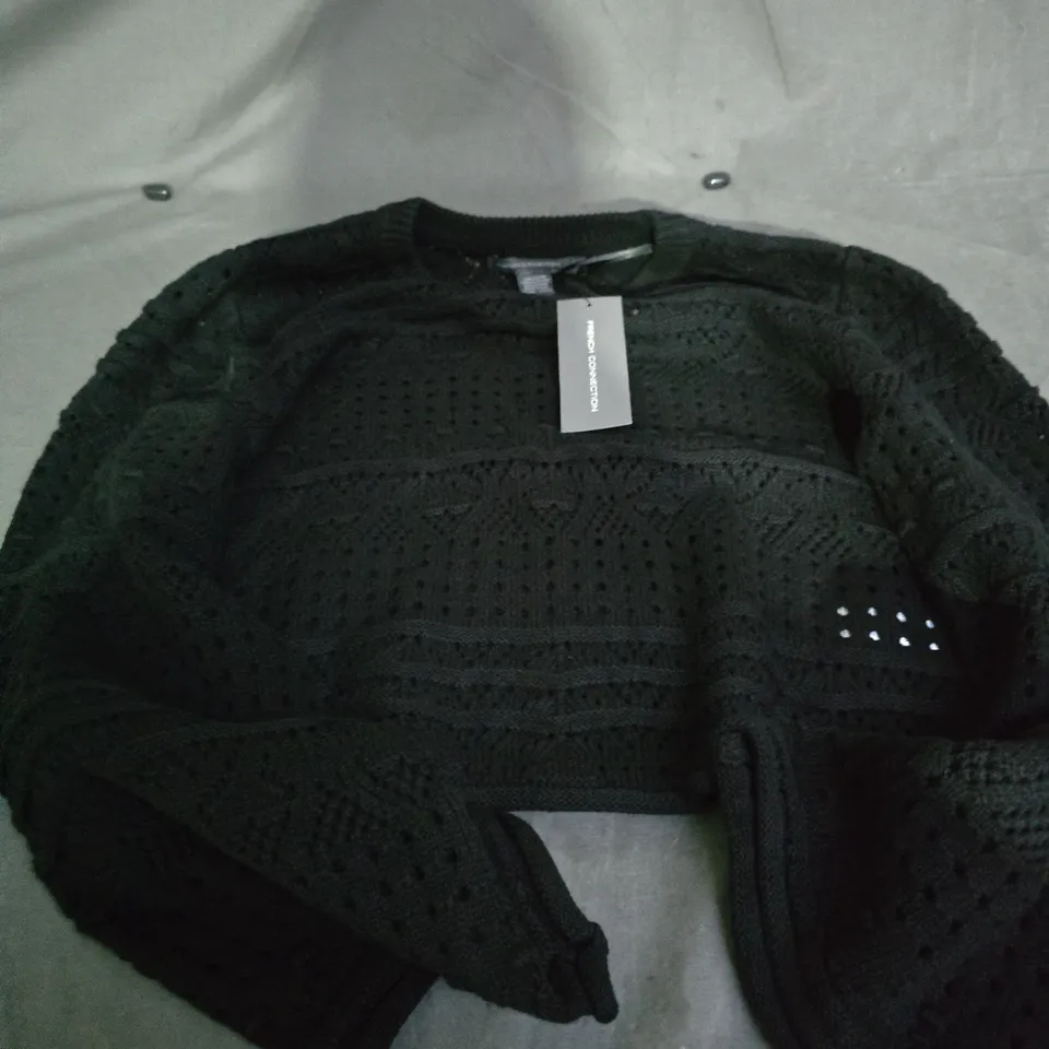 FRENCH CONNECTION BLACK KNIT TOP – SIZE L