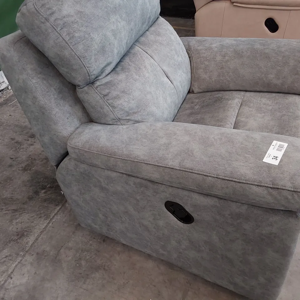 QUALITY BRITISH DESIGNER G PLAN BURFORD MANUAL RECLINING EASY CHAIR PRAMA PEWTER LEATHER 