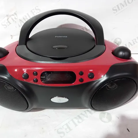 POLAROID BLUETOOTH CD BOOMBOX BLACK/RED