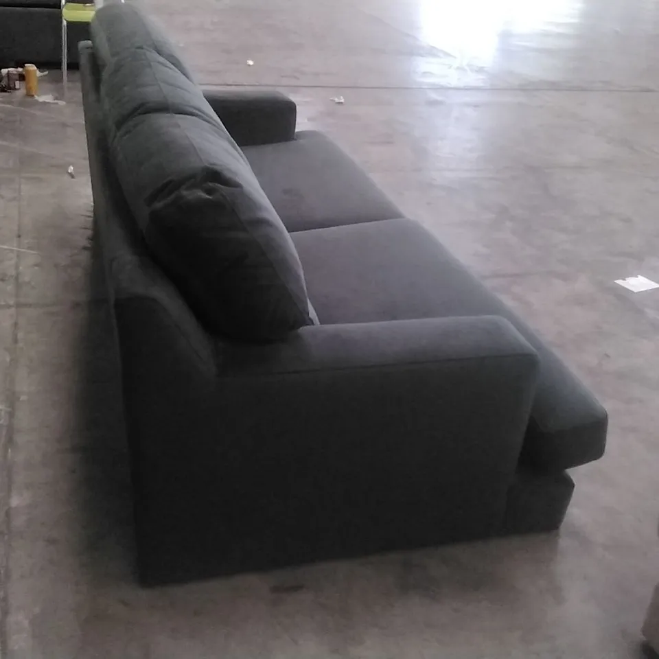 QUALITY BRITISH MADE THE LOUNGE COMPANY ROMILLY SLATE SHADOW FABRIC FOUR SEATER SOFA