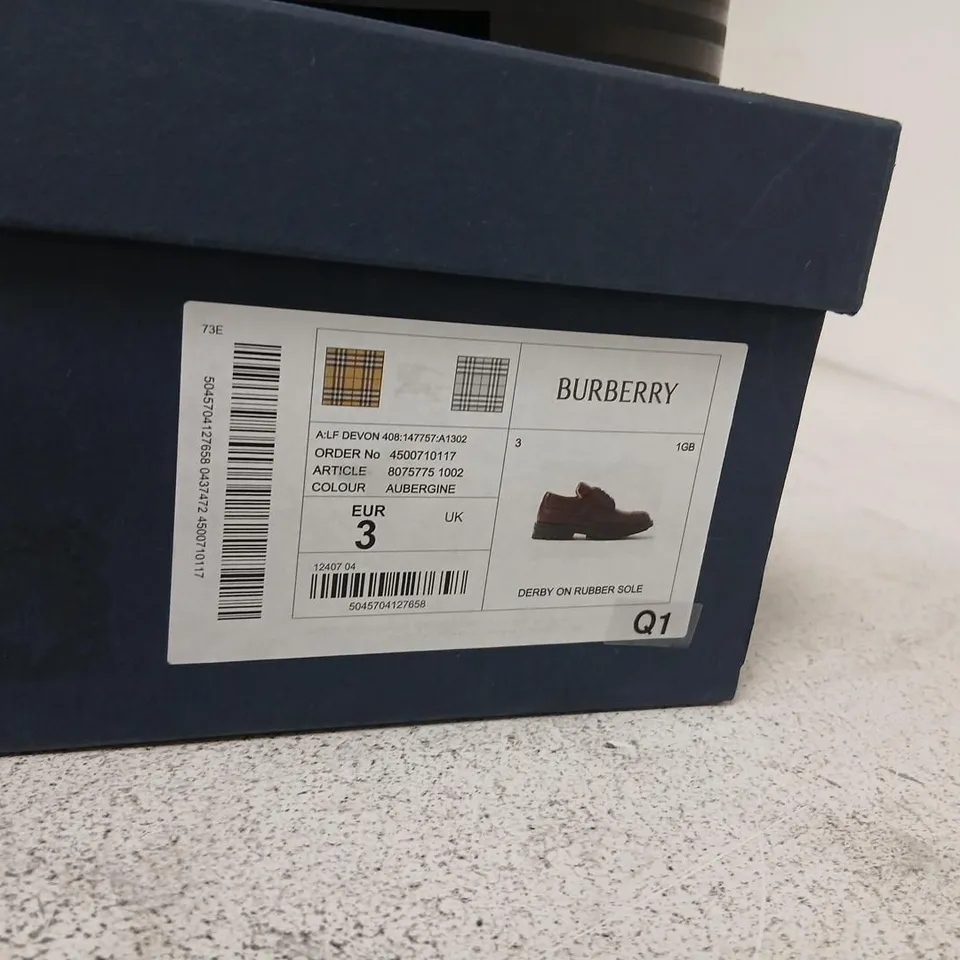 TRICKER'S FOR BURBERRY BURGUNDY LEATHER BROGUES – UK 3