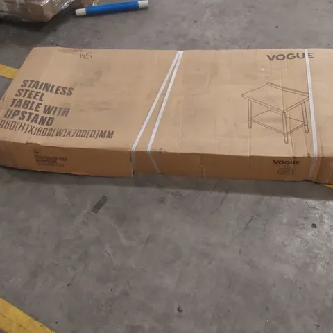 BOXED VOGUE GJ509 STAINLESS STEEL TABLE WITH UPSTAND