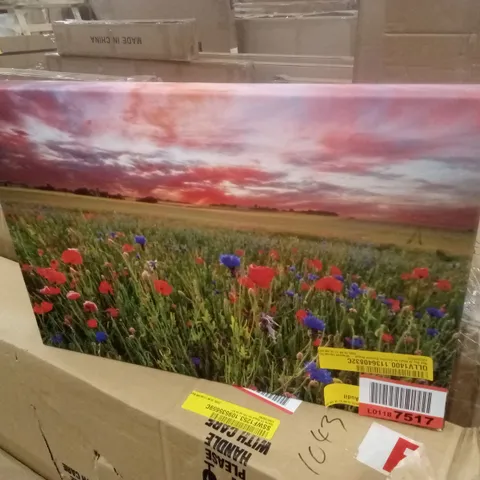 RED SKY AT NIGHT BY CAROLINE BRUNDLE BUGGE - WRAPPED CANVAS PRINT 