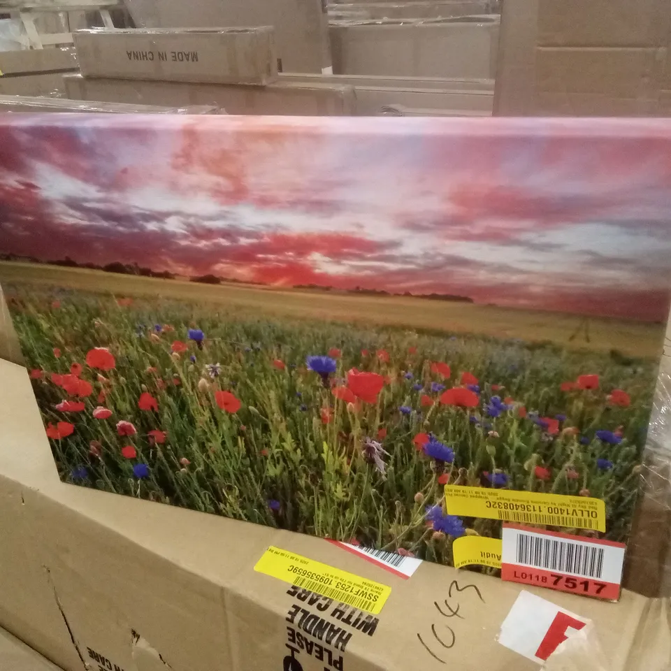 RED SKY AT NIGHT BY CAROLINE BRUNDLE BUGGE - WRAPPED CANVAS PRINT 
