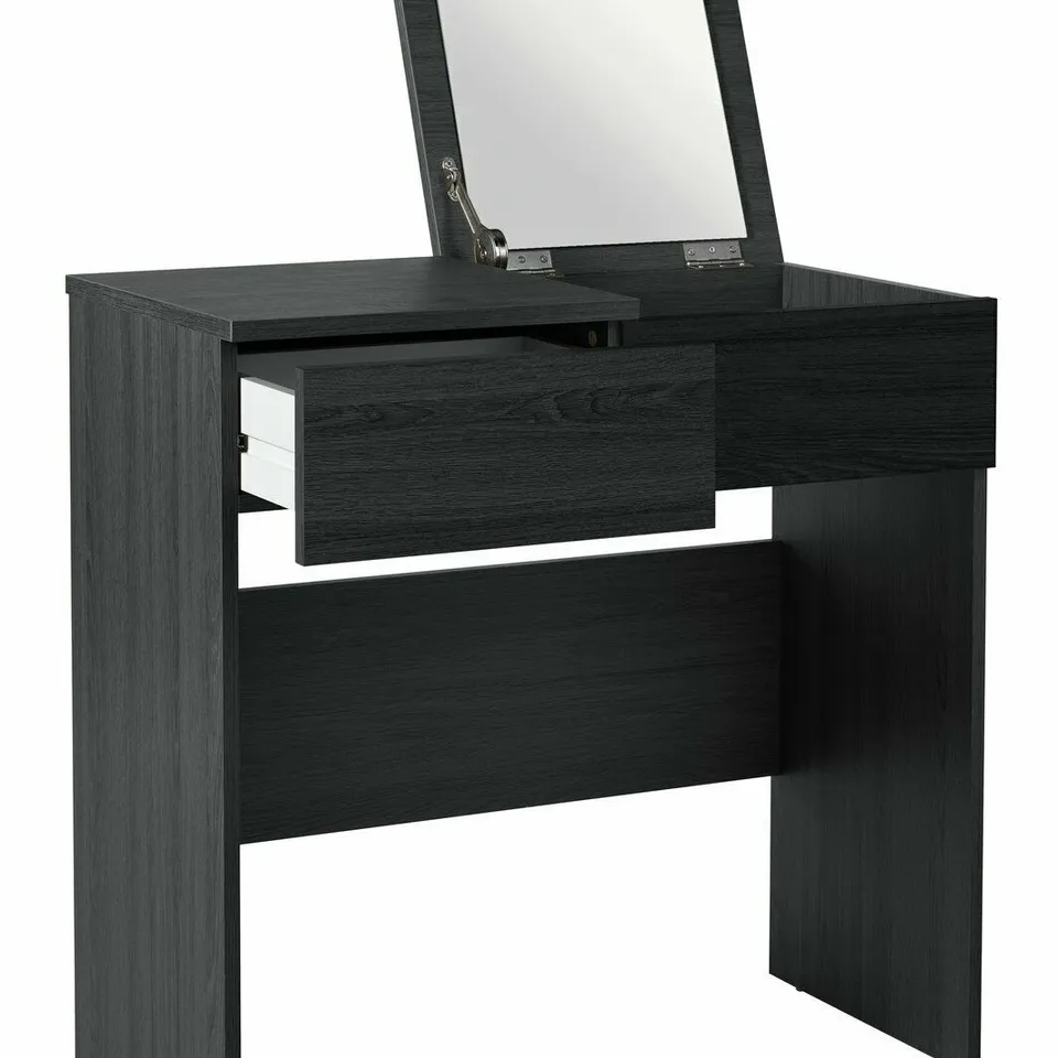 BRAND NEW BOXED MALIBU WALNUT BLACK DRESSER WITH MIRROR (1 BOX)