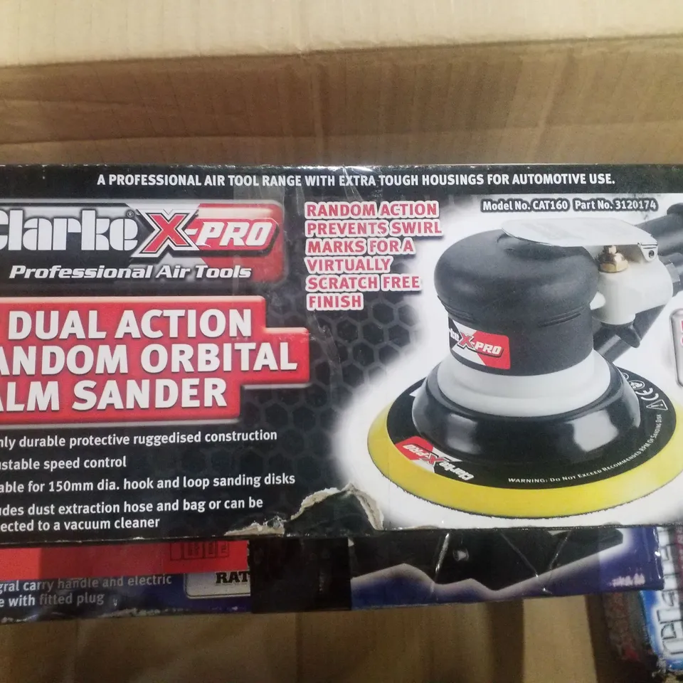 BOXED CLARKE CAT160 PROFESSIONAL 6" DUAL ACTION RANDOM ORBITAL PALM SANDER