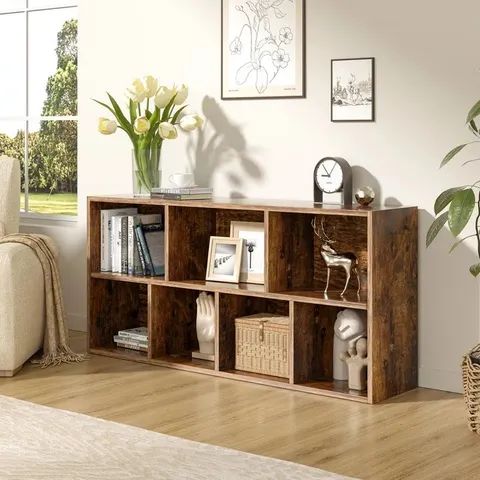 BOXED NESSA 106cm WIDE DIRECT CUBE WOODEN BOOKCASE ORGANIZER - VINTAGE (1 BOX)