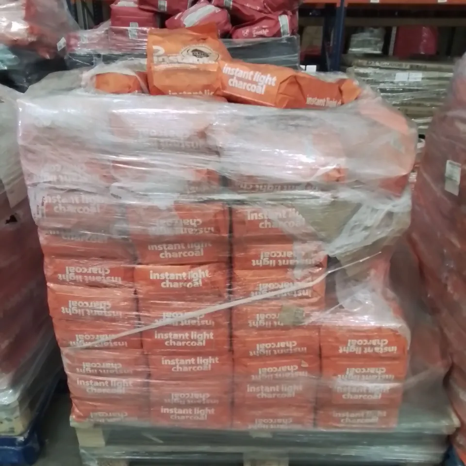 PALLET TO CONTAIN APPROXIMATELY 80 BAGS OF 2 IN 1 INSTANT LIGHT LUMPWOOD BARBECUE CHARCOAL 