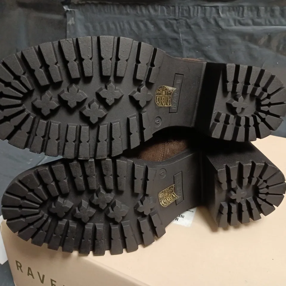 BOXED RAVEL TAMBO BROWN SUEDE BOOTS - UK 6