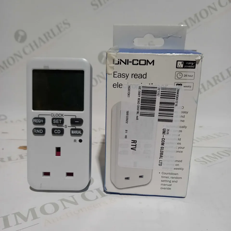 UNI-COM EASY READ DIGITAL ELECTRONIC TIMER SOCKET