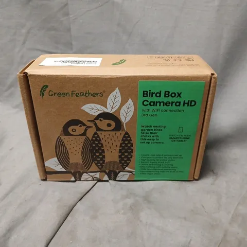 BOXED GREEN FEATHERS BIRD BOX CAMERA HD