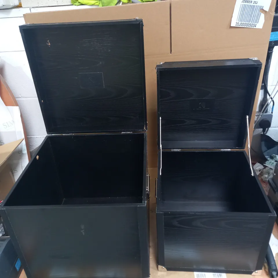 KELLY HOPPEN SET OF NESTING STORAGE BOXES - BLACK