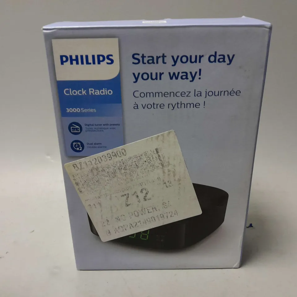 BOXED PHILIPS CLOCK RADIO 3000 SERIES
