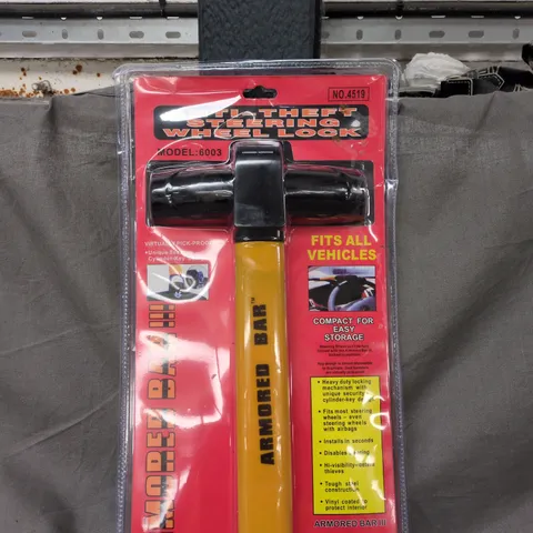 ARMORED BAR III STEERING WHEEL LOCK – FITS ALL VEHICLES (NEW IN PACKAGING)