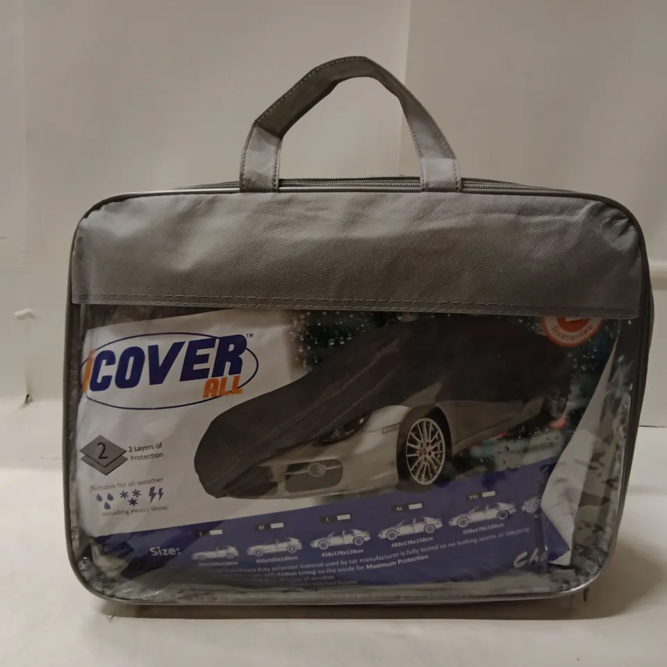 COVER ALL CAR WINDSHIELD COVER – GREY, IN ZIPPED CARRY CASE