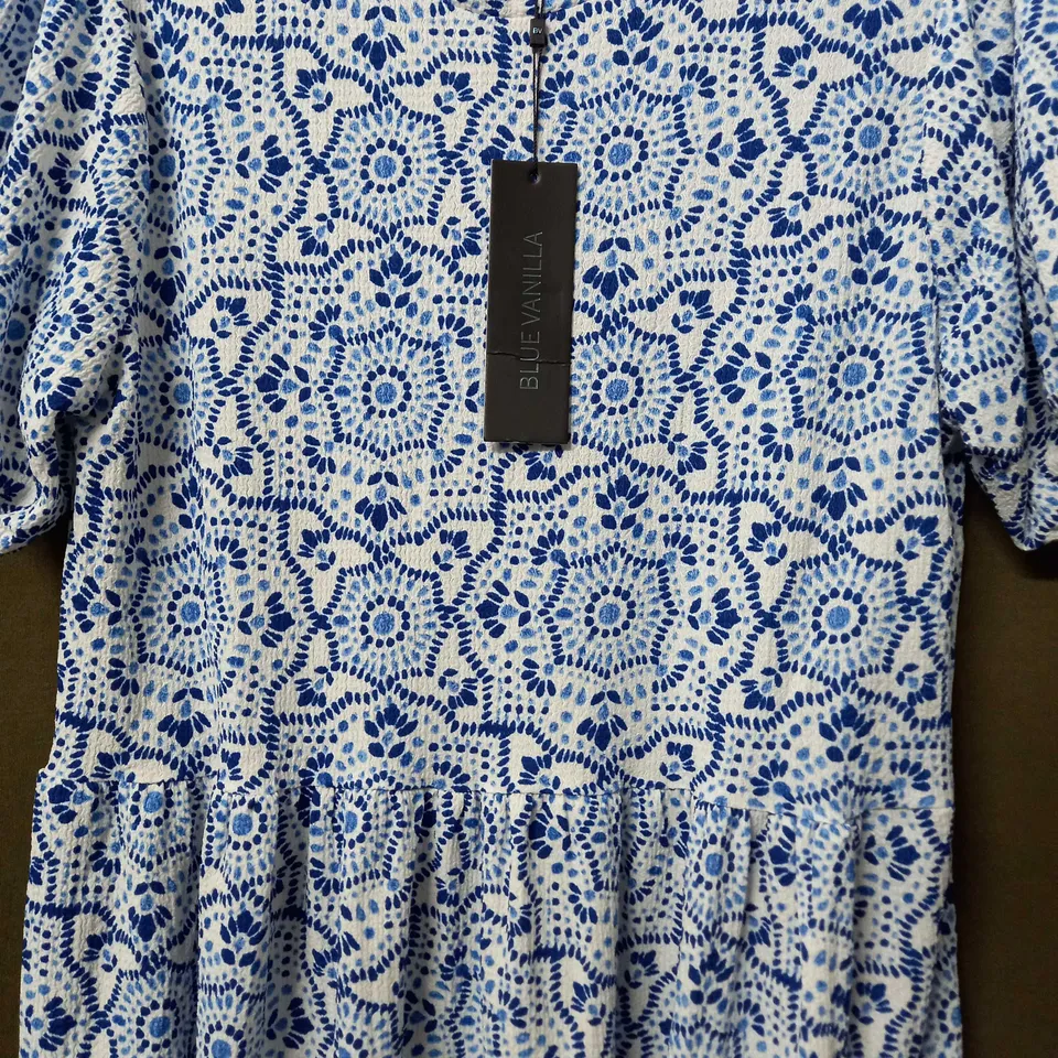 BLUE VANILLA SMOCK DRESS IN BLUE - UK MEDIUM
