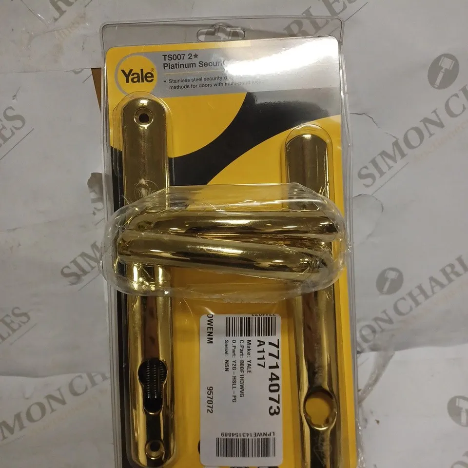 YALE P-Y2G-HSLL-PG TS007 2 STAR PLATINUM SECURITY DOOR HANDLE