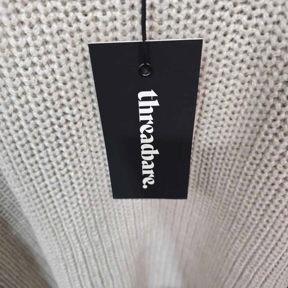 THREADBARE LADIES CHLOE JUMPER – CREAM KNIT, UK 12