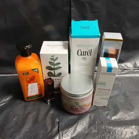 APPROXIMATEY 20 ASSORTED HEALTH AND BEAUTY PRODUCTS TO INCLUDE - CUREL FOAMING FACIAL WASH - OLVERUM BATH OIL - MAYBELLINE LIPSTICK IN 930 NUDE - ETC