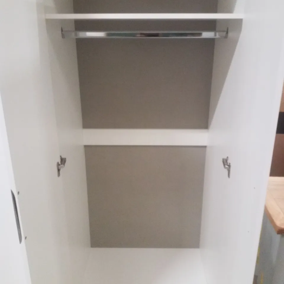 RATLEY 2 DOOR WARDROBE - WHITE GLOSS - H183×W74×D53CM